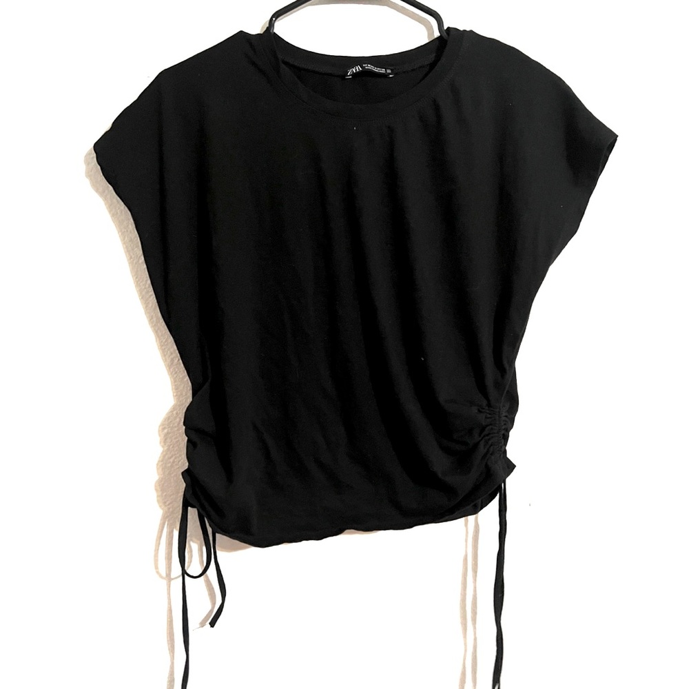 Zara Dolman sleeve Side ruching detail tee